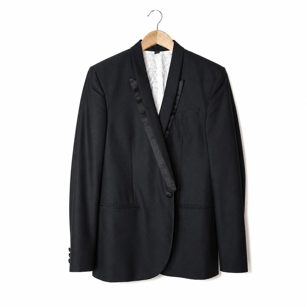 Just Cavalli Blazer Men's 48 Black Tux Tailored Designer Luxe Formal‎ Modern Fit